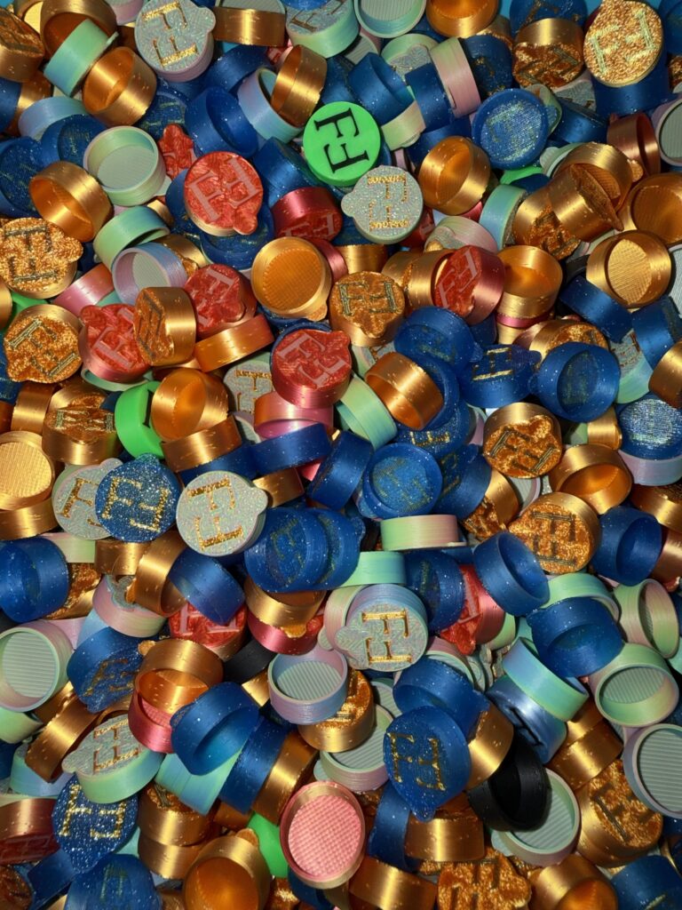 X (5) Vial caps assorted